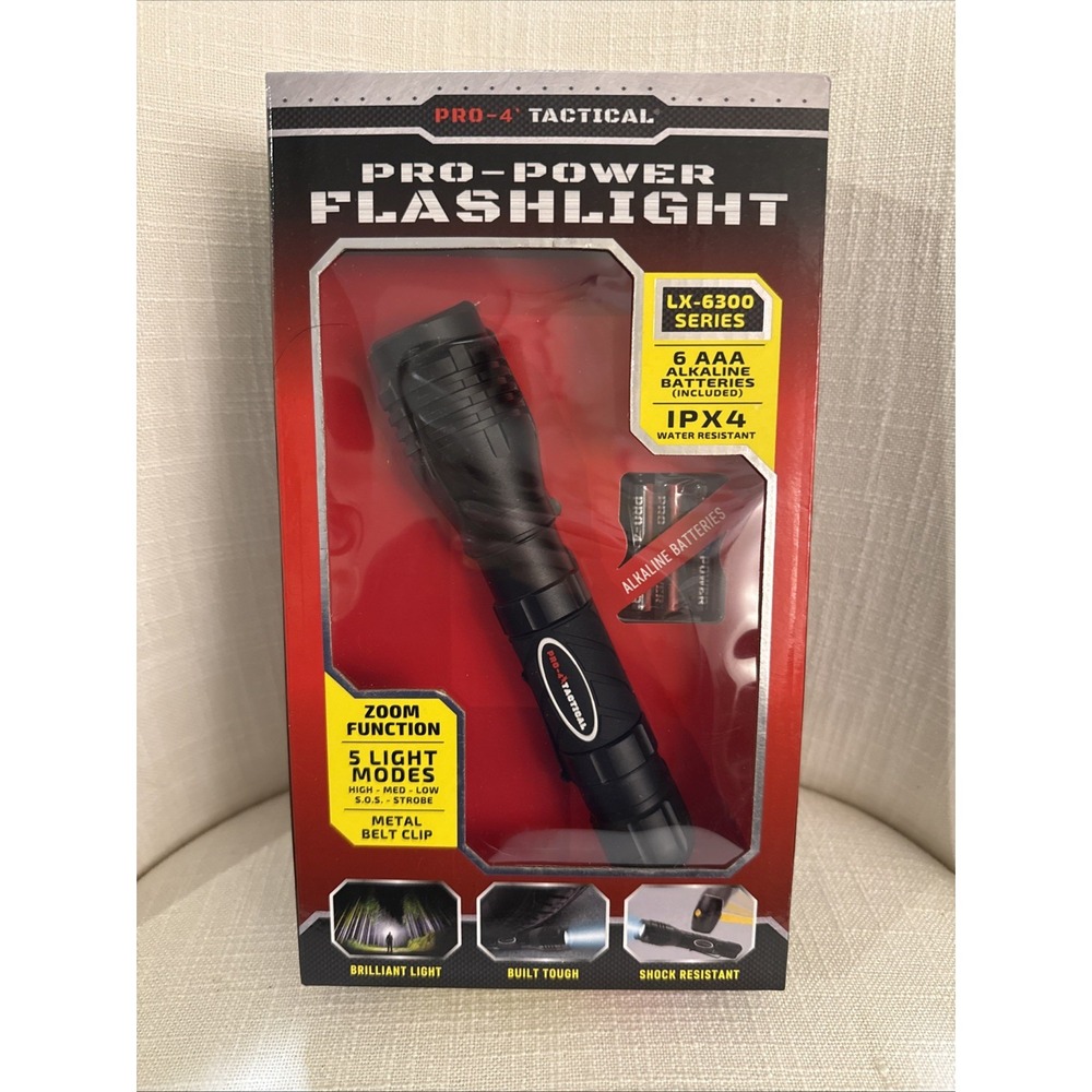 NEW PRO-4 Tactical Flashlight Spotlight Telescopic zoom function 450 lumens‎